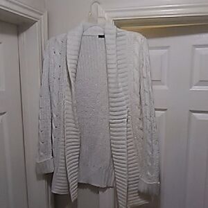 💲5⃣▶▶George Women's Cream Open-Front Cardigan Lg
